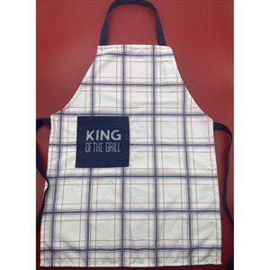 Grilling Apron For Men | King Of The Grill Cooking Apron White Plaid 28 X 22
